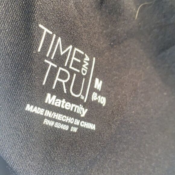 Time And Tru Maternity Medium 8-10 Black Comfort Leggings Rayon Nylon Spandex - Picture 5 of 6